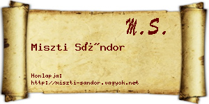 Miszti Sándor névjegykártya